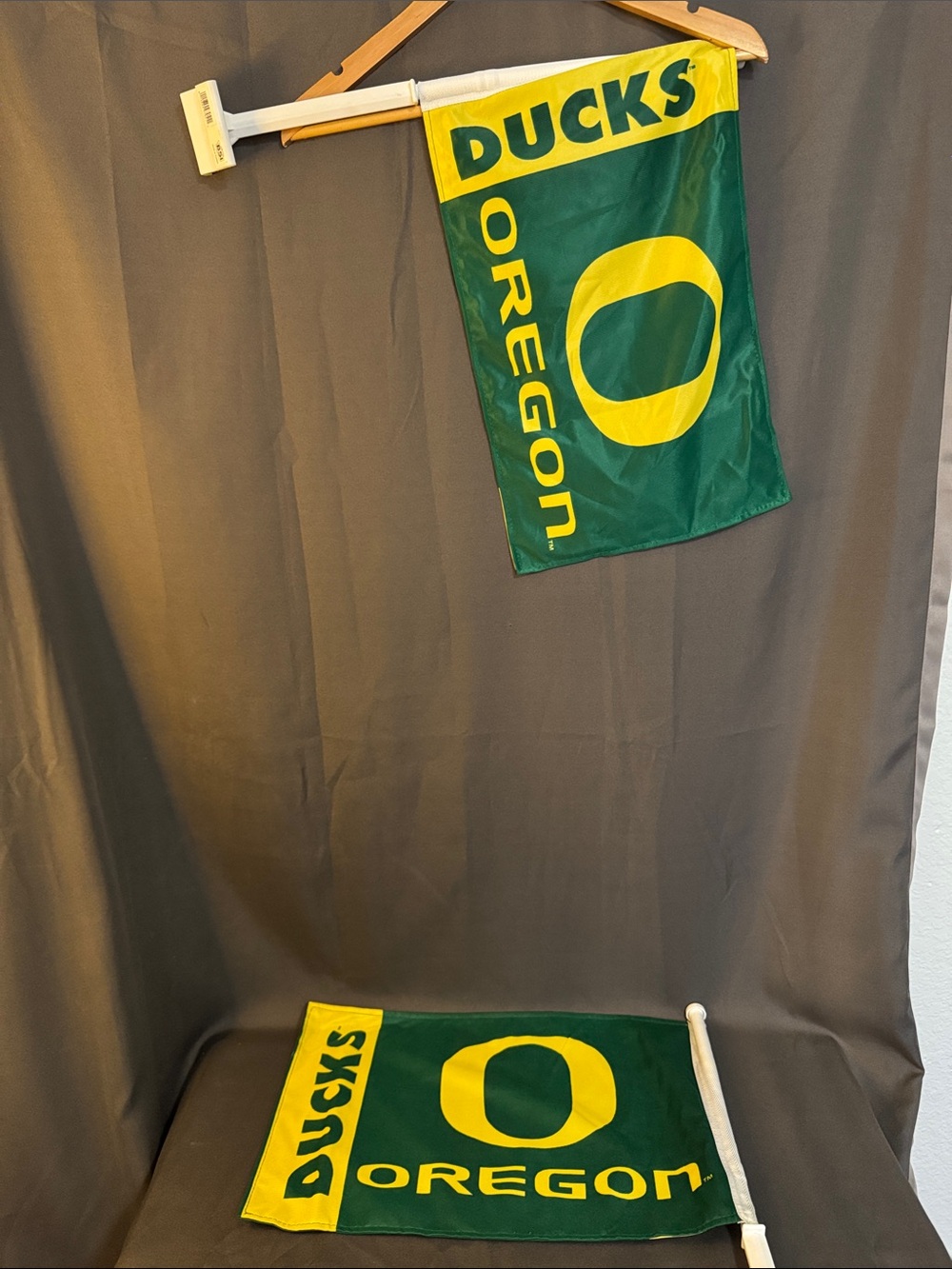 Green and Yellow Collegiate Car Flag - Official Team Pride x 2